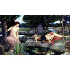 42 x 24 Echo and Narcissus Tile Waterhouse Mural Bathroom Backsplash Ceramic 406   183058869228